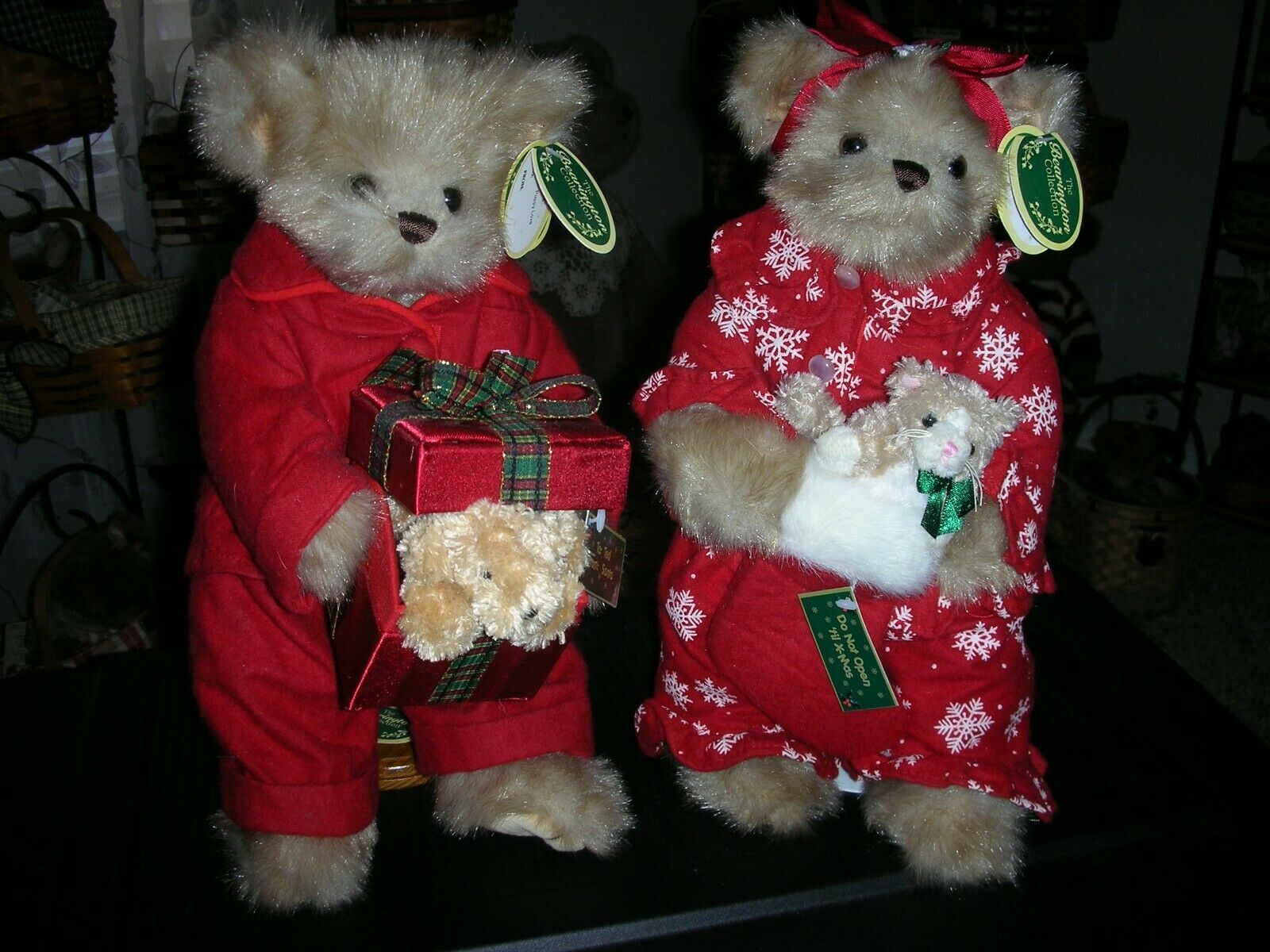 Bearington Bears Puppy Love And Purrfect Present 12 Inch Bears With Stands